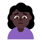 🙍🏿‍♀️ Emoji Mulher Franzindo A Sobrancelha: Pele Escura na Microsoft Windows 11 November 2021 Update.
