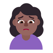 🙍🏾‍♀️ Emoji missmutige Frau: mitteldunkle Hautfarbe Microsoft Windows 11 November 2021 Update.