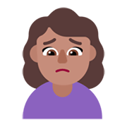 Emoji 🙍🏽‍♀️ Donna Corrucciata: Carnagione Olivastra su Microsoft Windows 11 November 2021 Update.