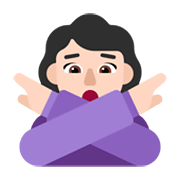 🙅🏻‍♀️ Emoji Mulher Fazendo Gesto De «não»: Pele Clara na Microsoft Windows 11 November 2021 Update.