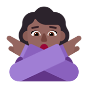🙅🏾‍♀️ Emoji Mujer Haciendo El Gesto De «no»: Tono De Piel Oscuro Medio en Microsoft Windows 11 November 2021 Update.