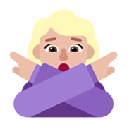 🙅🏼‍♀️ Emoji Mujer Haciendo El Gesto De «no»: Tono De Piel Claro Medio en Microsoft Windows 11 November 2021 Update.