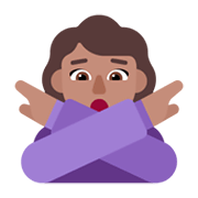 🙅🏽‍♀️ Emoji Mujer Haciendo El Gesto De «no»: Tono De Piel Medio en Microsoft Windows 11 November 2021 Update.