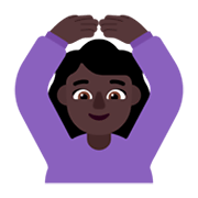 🙆🏿‍♀️ Emoji Frau mit Händen auf dem Kopf: dunkle Hautfarbe Microsoft Windows 11 November 2021 Update.