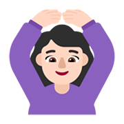 🙆🏻‍♀️ Emoji Frau mit Händen auf dem Kopf: helle Hautfarbe Microsoft Windows 11 November 2021 Update.