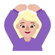 🙆🏼‍♀️ Emoji Frau mit Händen auf dem Kopf: mittelhelle Hautfarbe Microsoft Windows 11 November 2021 Update.