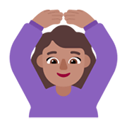 🙆🏽‍♀️ Emoji Frau mit Händen auf dem Kopf: mittlere Hautfarbe Microsoft Windows 11 November 2021 Update.