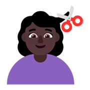 💇🏿‍♀️ Emoji Frau beim Haareschneiden: dunkle Hautfarbe Microsoft Windows 11 November 2021 Update.