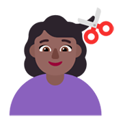 💇🏾‍♀️ Emoji Mulher Cortando O Cabelo: Pele Morena Escura na Microsoft Windows 11 November 2021 Update.
