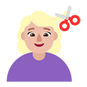 💇🏼‍♀️ Emoji Mulher Cortando O Cabelo: Pele Morena Clara na Microsoft Windows 11 November 2021 Update.