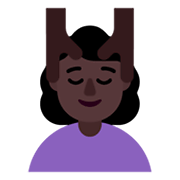 💆🏿‍♀️ Emoji Frau, die eine Kopfmassage bekommt: dunkle Hautfarbe Microsoft Windows 11 November 2021 Update.