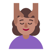 💆🏽‍♀️ Emoji Mujer Recibiendo Masaje: Tono De Piel Medio en Microsoft Windows 11 November 2021 Update.