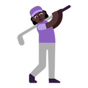 Émoji 🏌🏿‍♀️ Golfeuse : Peau Foncée sur Microsoft Windows 11 November 2021 Update.