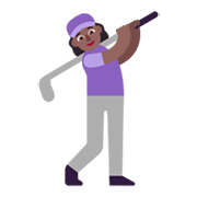 🏌🏾‍♀️ Emoji Mulher Golfista: Pele Morena Escura na Microsoft Windows 11 November 2021 Update.