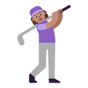 Emoji 🏌🏽‍♀️ Golfista Donna: Carnagione Olivastra su Microsoft Windows 11 November 2021 Update.