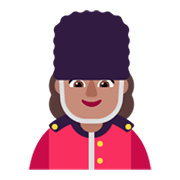 Emoji 💂🏽‍♀️ Guardia Donna: Carnagione Olivastra su Microsoft Windows 11 November 2021 Update.