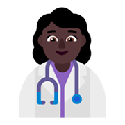 👩🏿‍⚕️ Emoji Profesional Sanitario Mujer: Tono De Piel Oscuro en Microsoft Windows 11 November 2021 Update.