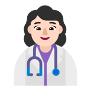 👩🏻‍⚕️ Emoji Profesional Sanitario Mujer: Tono De Piel Claro en Microsoft Windows 11 November 2021 Update.