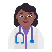 👩🏾‍⚕️ Emoji Profesional Sanitario Mujer: Tono De Piel Oscuro Medio en Microsoft Windows 11 November 2021 Update.