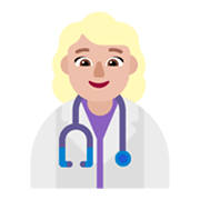👩🏼‍⚕️ Emoji Profesional Sanitario Mujer: Tono De Piel Claro Medio en Microsoft Windows 11 November 2021 Update.