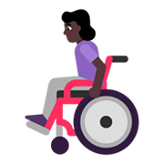 👩🏿‍🦽 Emoji Frau in manuellem Rollstuhl: dunkle Hautfarbe Microsoft Windows 11 November 2021 Update.