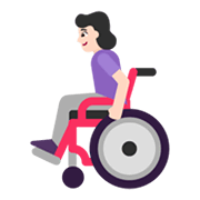 👩🏻‍🦽 Emoji Frau in manuellem Rollstuhl: helle Hautfarbe Microsoft Windows 11 November 2021 Update.