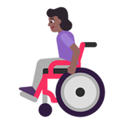 👩🏾‍🦽 Emoji Frau in manuellem Rollstuhl: mitteldunkle Hautfarbe Microsoft Windows 11 November 2021 Update.