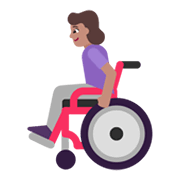 👩🏽‍🦽 Emoji Mulher Em Cadeira De Rodas Manual: Pele Morena na Microsoft Windows 11 November 2021 Update.
