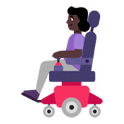 👩🏿‍🦼 Emoji Frau in elektrischem Rollstuhl: dunkle Hautfarbe Microsoft Windows 11 November 2021 Update.