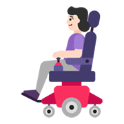 👩🏻‍🦼 Emoji Frau in elektrischem Rollstuhl: helle Hautfarbe Microsoft Windows 11 November 2021 Update.