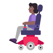 👩🏾‍🦼 Emoji Mulher Em Cadeira De Rodas Motorizada: Pele Morena Escura na Microsoft Windows 11 November 2021 Update.
