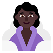 🧖🏿‍♀️ Emoji Mujer En Una Sauna: Tono De Piel Oscuro en Microsoft Windows 11 November 2021 Update.