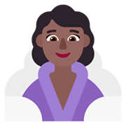 🧖🏾‍♀️ Emoji Mujer En Una Sauna: Tono De Piel Oscuro Medio en Microsoft Windows 11 November 2021 Update.