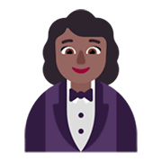 🤵🏾‍♀️ Emoji Mujer Con Esmoquin: Tono De Piel Oscuro Medio en Microsoft Windows 11 November 2021 Update.