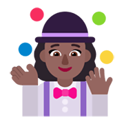 Emoji 🤹🏾‍♀️ Giocoliere Donna: Carnagione Abbastanza Scura su Microsoft Windows 11 November 2021 Update.