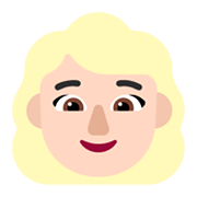 👱🏻‍♀️ Emoji Frau: helle Hautfarbe, blond Microsoft Windows 11 November 2021 Update.