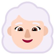 👩🏻‍🦳 Emoji Mujer: Tono De Piel Claro Y Pelo Blanco en Microsoft Windows 11 November 2021 Update.