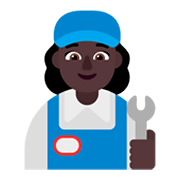 Emoji 👩🏿‍🔧 Meccanico Donna: Carnagione Scura su Microsoft Windows 11 November 2021 Update.