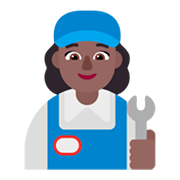 Emoji 👩🏾‍🔧 Meccanico Donna: Carnagione Abbastanza Scura su Microsoft Windows 11 November 2021 Update.
