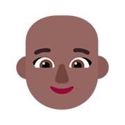 👩🏾‍🦲 Emoji Frau: mitteldunkle Hautfarbe, Glatze Microsoft Windows 11 November 2021 Update.