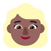 👱🏾‍♀️ Emoji Frau: mitteldunkle Hautfarbe, blond Microsoft Windows 11 November 2021 Update.