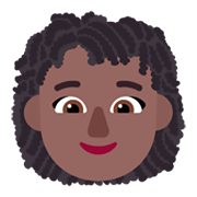 👩🏾‍🦱 Emoji Mulher: Pele Morena Escura E Cabelo Cacheado na Microsoft Windows 11 November 2021 Update.
