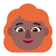 👩🏾‍🦰 Emoji Mujer: Tono De Piel Oscuro Medio Y Pelo Pelirrojo en Microsoft Windows 11 November 2021 Update.