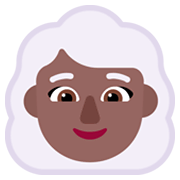 Émoji 👩🏾‍🦳 Femme : Peau Mate Et Cheveux Blancs sur Microsoft Windows 11 November 2021 Update.