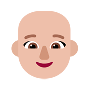 Emoji 👩🏼‍🦲 Donna: Carnagione Abbastanza Chiara E Calvo su Microsoft Windows 11 November 2021 Update.