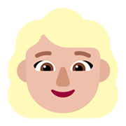 👱🏼‍♀️ Emoji Mujer Rubia: Tono De Piel Claro Medio en Microsoft Windows 11 November 2021 Update.