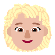 Émoji 👩🏼‍🦱 Femme : Peau Moyennement Claire Et Cheveux Bouclés sur Microsoft Windows 11 November 2021 Update.