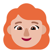 Emoji 👩🏼‍🦰 Donna: Carnagione Abbastanza Chiara E Capelli Rossi su Microsoft Windows 11 November 2021 Update.