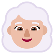 👩🏼‍🦳 Emoji Mujer: Tono De Piel Claro Medio Y Pelo Blanco en Microsoft Windows 11 November 2021 Update.