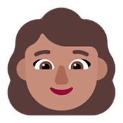 Émoji 👩🏽 Femme : Peau Légèrement Mate sur Microsoft Windows 11 November 2021 Update.